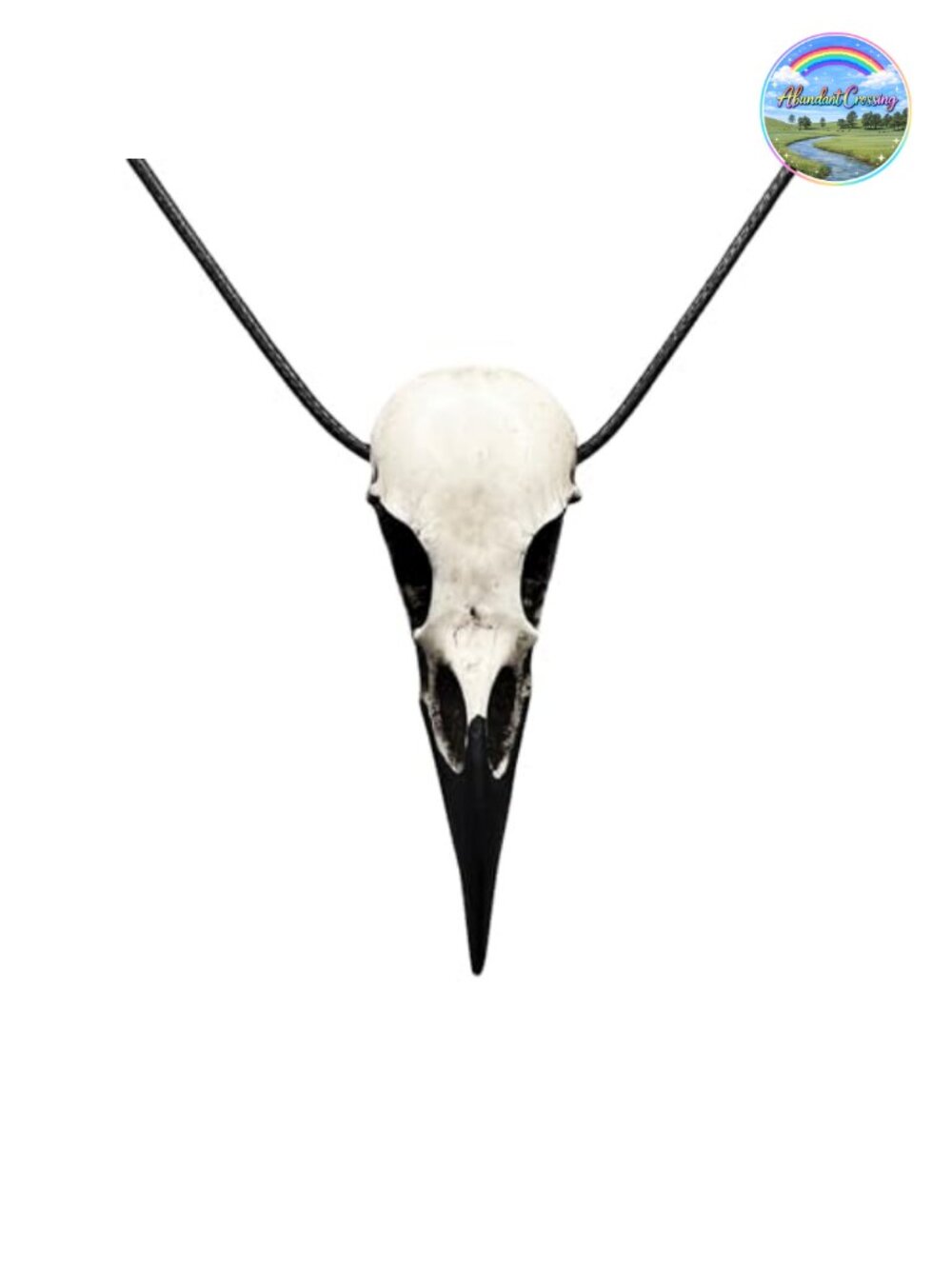 Handmade Resin Raven Skull Pendant Necklace Gothic Viking Goth Gift